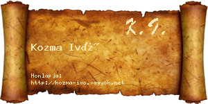 Kozma Ivó névjegykártya
