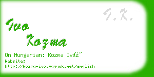 ivo kozma business card